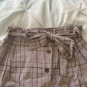 black & white plaid paper bag pants 🖤